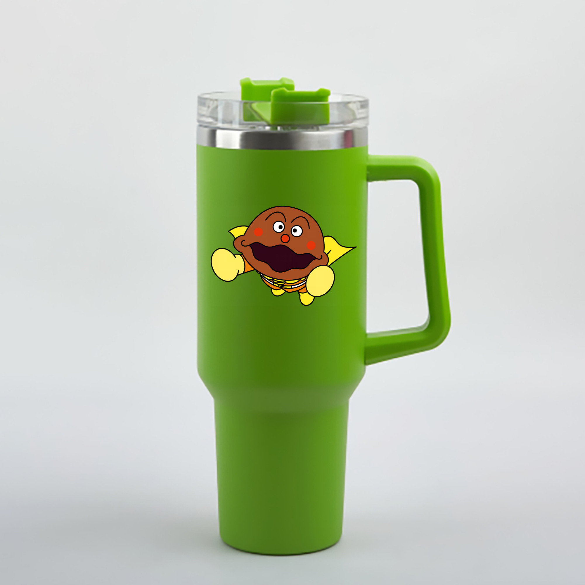 （画像用） アンパンマン Anpanman 1200mL車用タンブラー - クリスタルステッカー（プラスチックストロー付き）